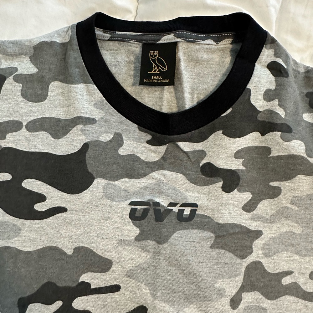 OVO Gray and Black Short Sleeve Tee
